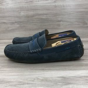 Ecco blue suede driving loafers size 46